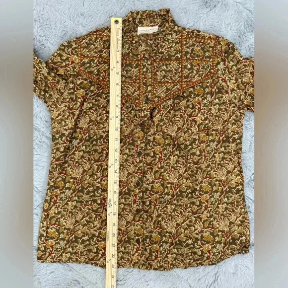 Sezane Martine Blouse RARE Ochre Floral Print Top Size 36 US Size 2 HTF - Picture 9 of 12